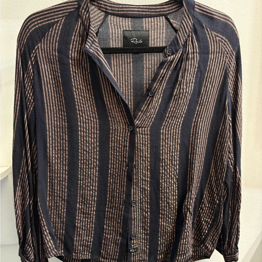 Rails Black and Gold Casual Button Down Shirt